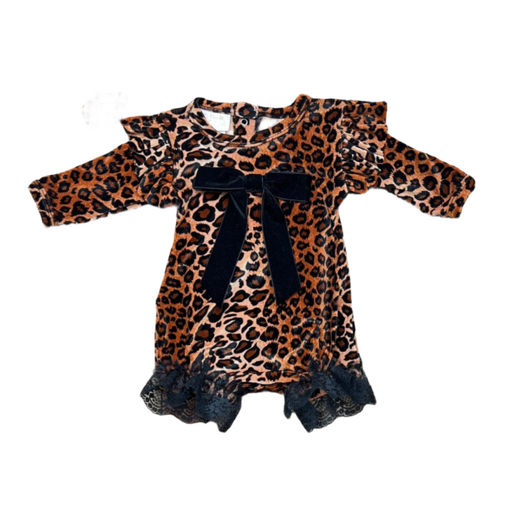 Buy Born To Be Wild Baby Girl Infant Velvet Leapard Romper Online
