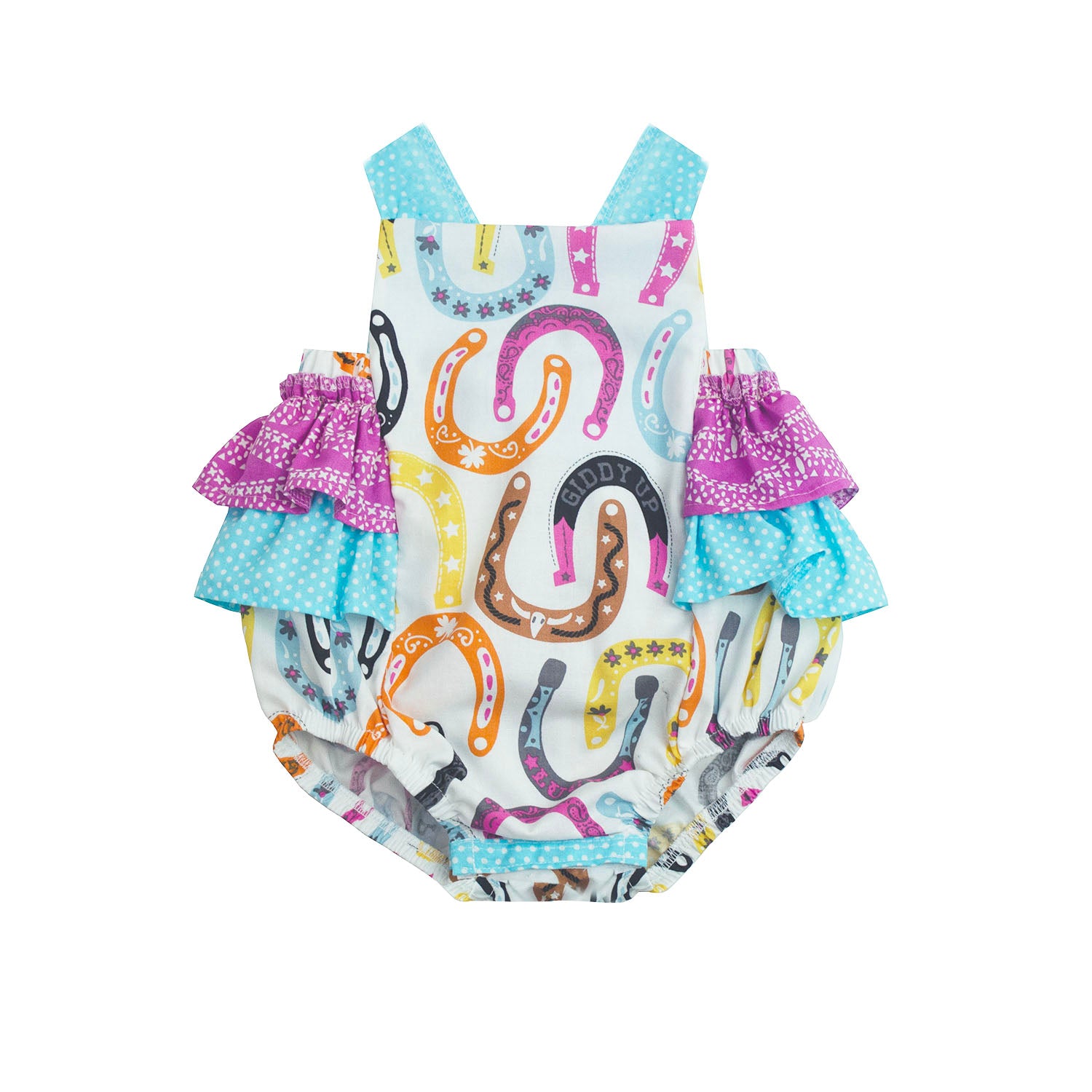 Shop Rodeo Queen Horseshoe Cowgirl Infant Sunsuit - Haute Baby