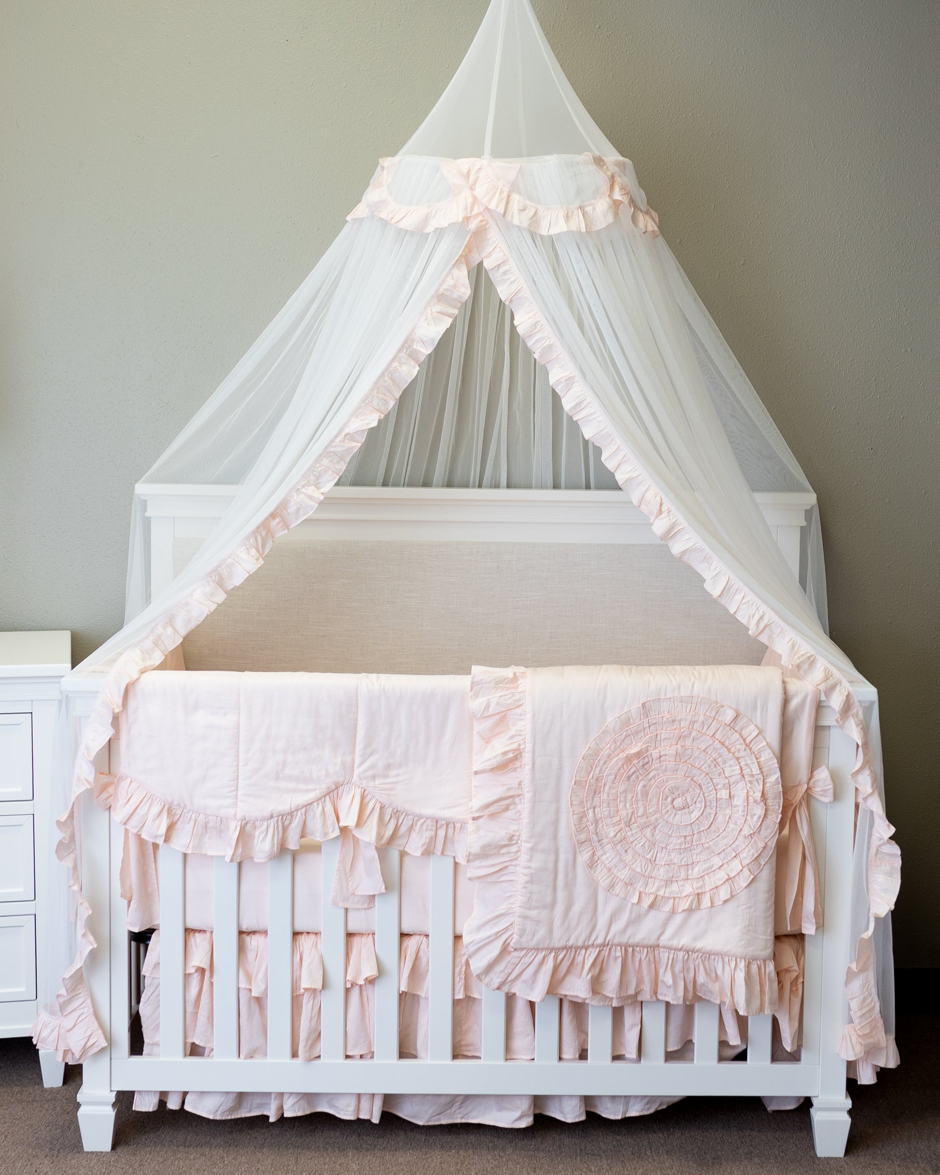 Nursery Crib Lace Tulle Canopy