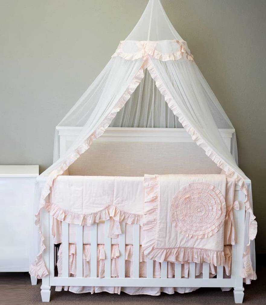Posh Dreams Pink Ruffle Cotton Complete Bedding Set - Haute Baby