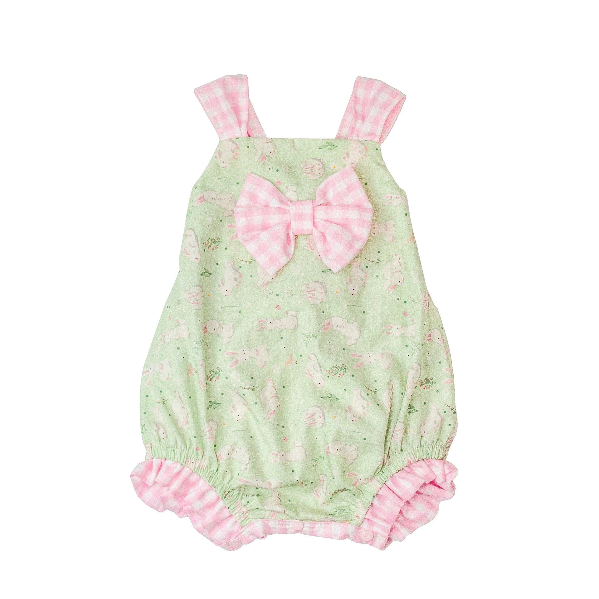 Premium Quality Bunny Love Little Girls Easter Romper - Haute Baby