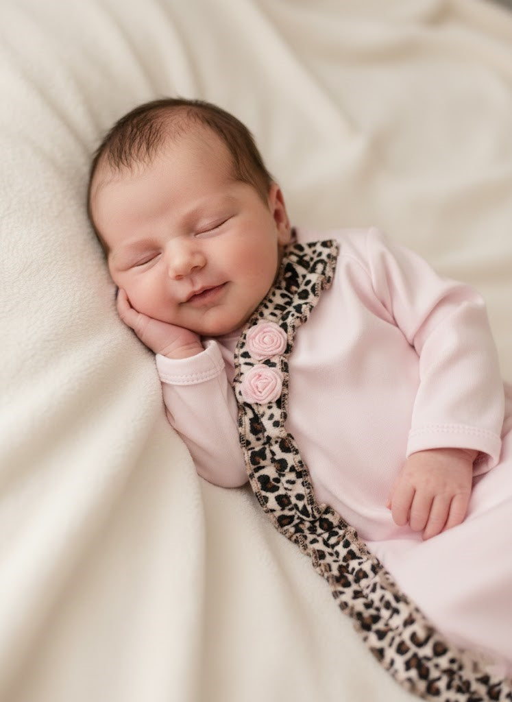 Haute Baby Jungle Love Baby Gown For Newborn Girl