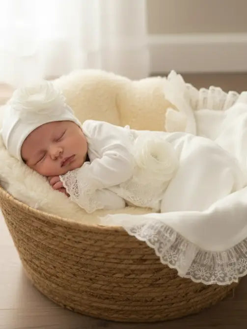 Haute Baby Innocence Baby Gown For Newborn Girl