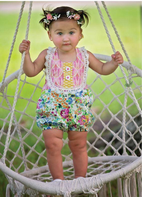 Best Quality Floral Fantasy Infant & Toddler Girls Sunsuit 