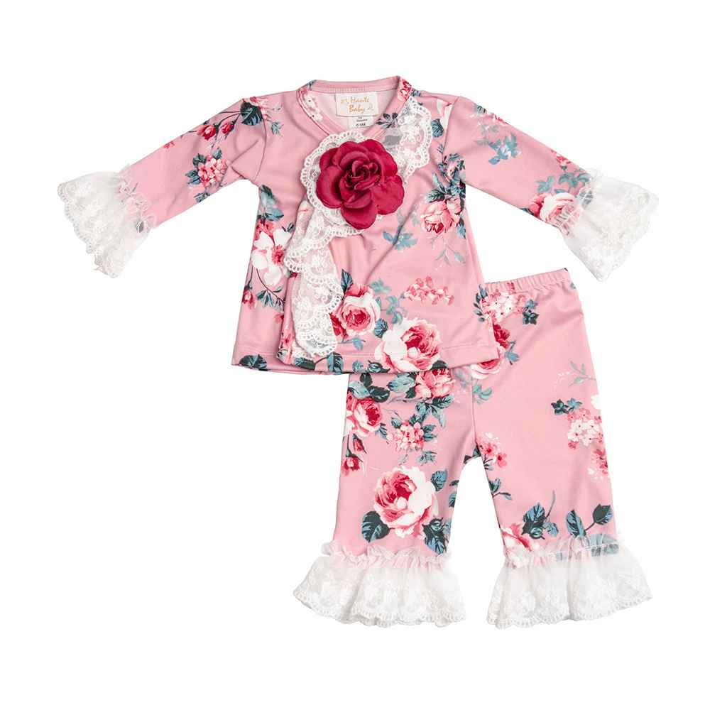 Best Quality Mauve Garden Crisscross Set Online - Haute Baby