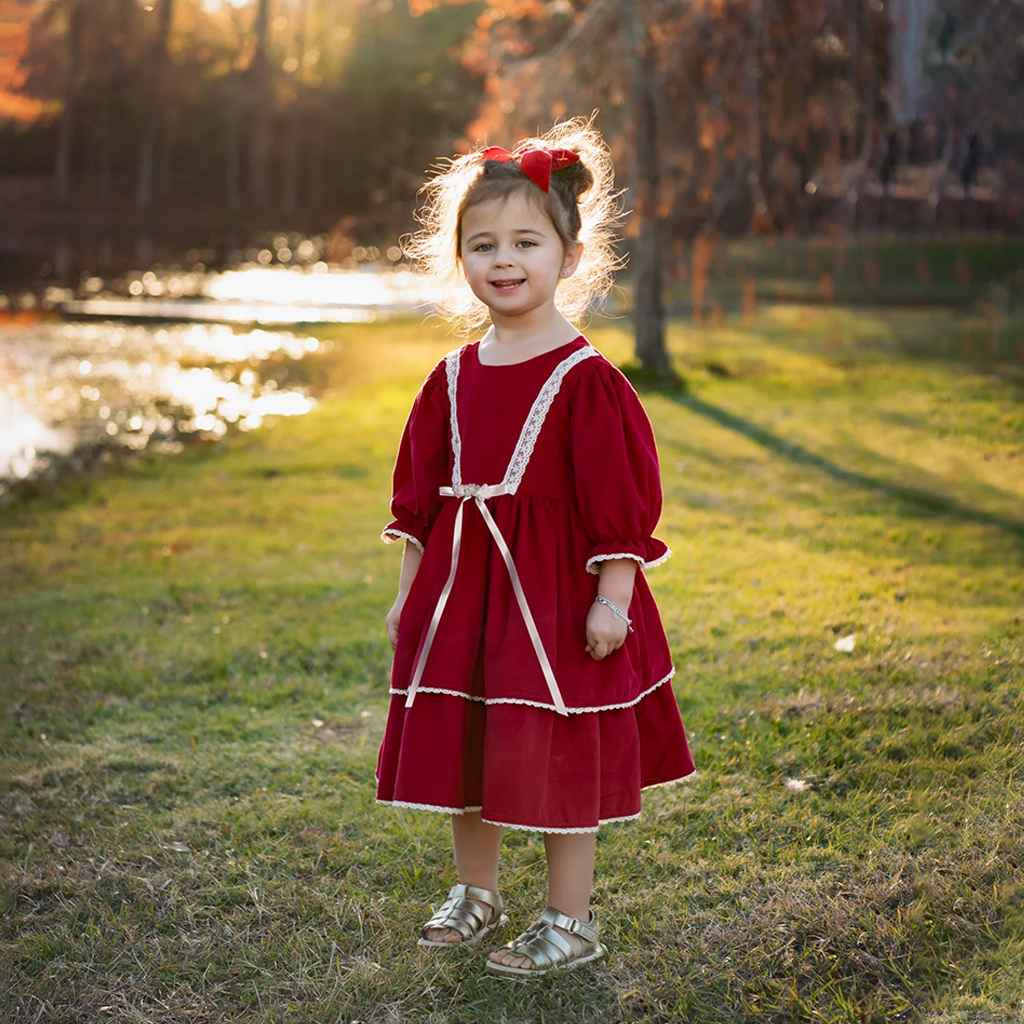 Buy Blessed & Thankful Red Dress for Baby Girls