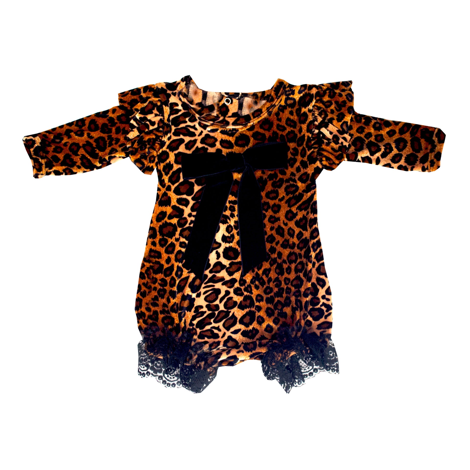 Buy Born To Be Wild Baby Girl Infant Velvet Leapard Romper - Haute Baby