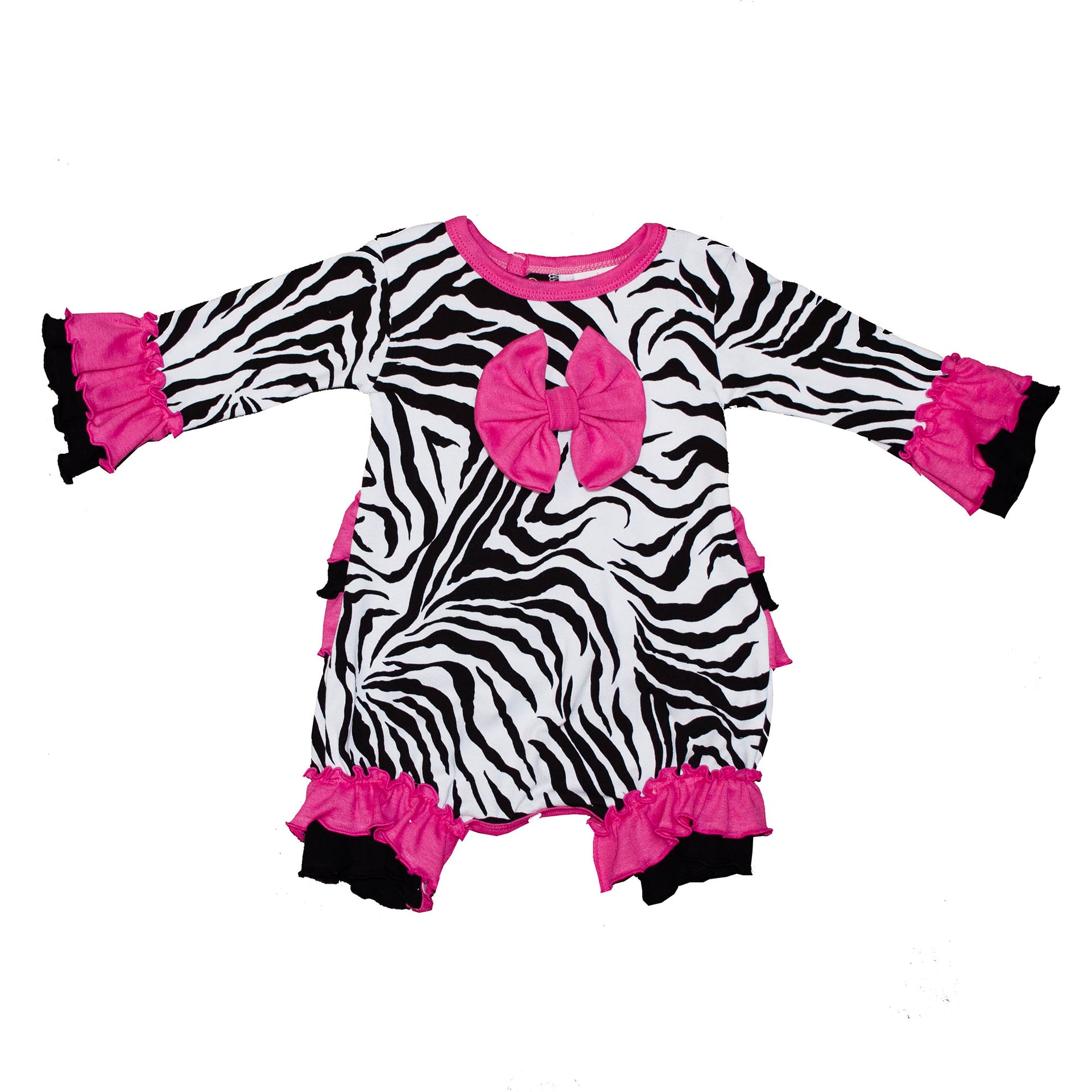 Buy Born To Be Wild Baby Girl Infant Zebra Romper - Haute Baby