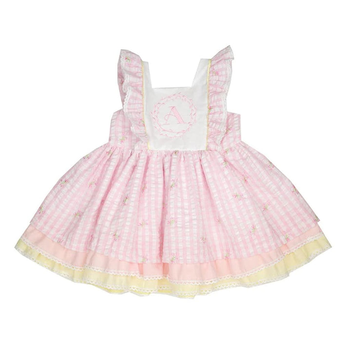 Buy Cutie Pie Girls Embroidery Seersucker Dress in Pink 