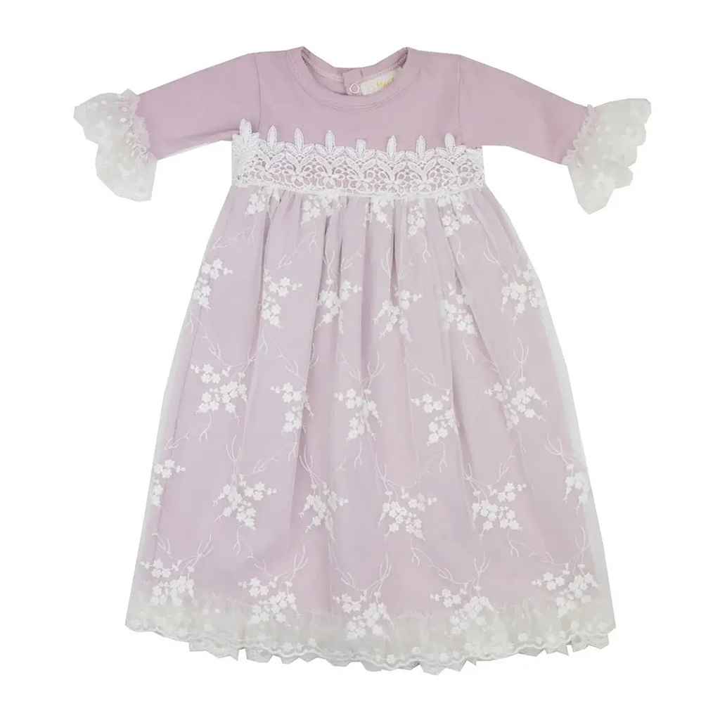 Buy Lilac Mist Take Me Home Girls Gown for Newborns - Haute Baby