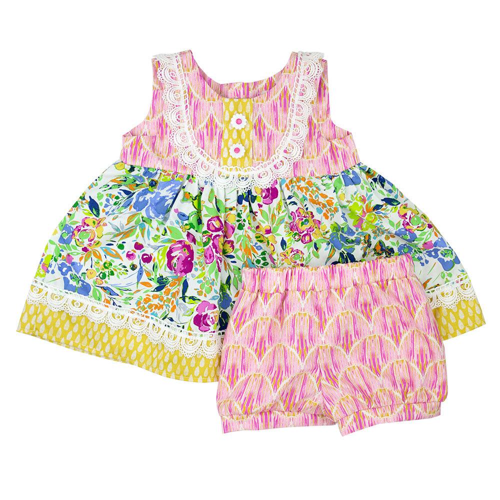 Floral Fantasy Little Girls Short Set for Girls
