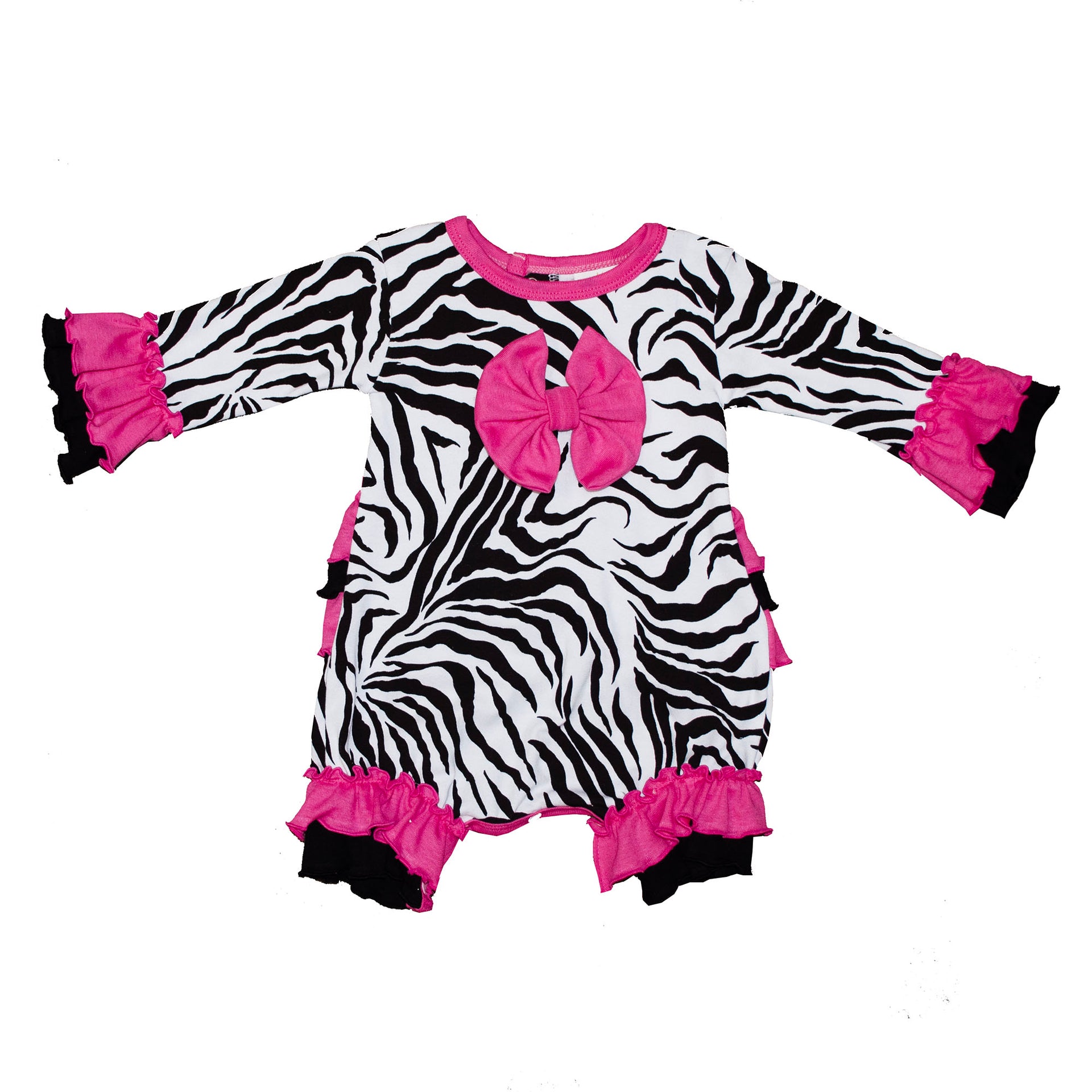 Born To Be Wild Baby Girl Infant Zebra Romper