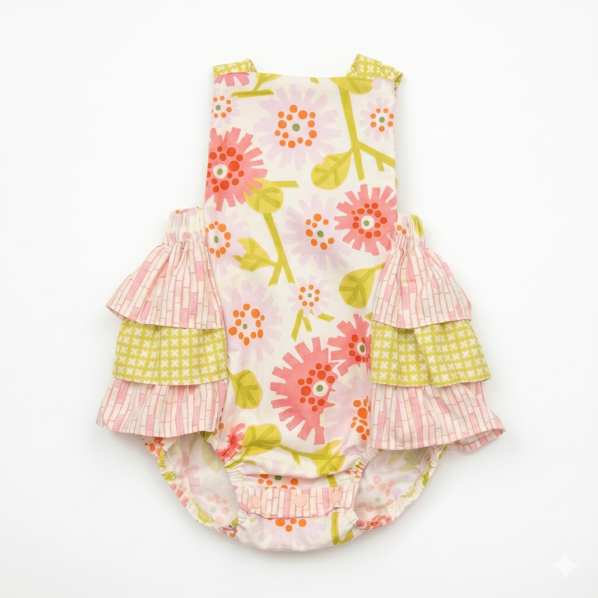 Haute Baby Spring Fling Peach Girl Sunsuit