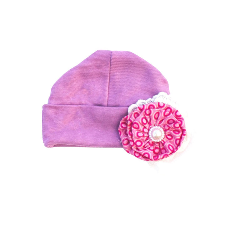 Purple May Flowers Cap