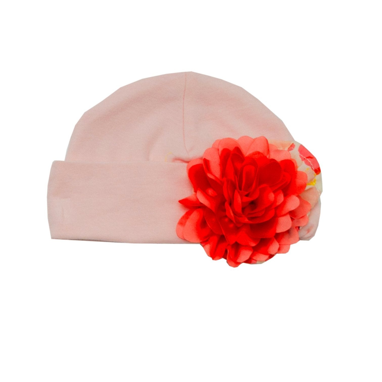 Peach Delight Floral Print Cap