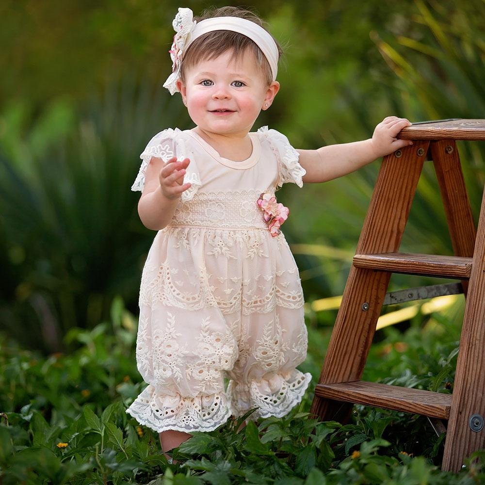Peach Bubble Romper