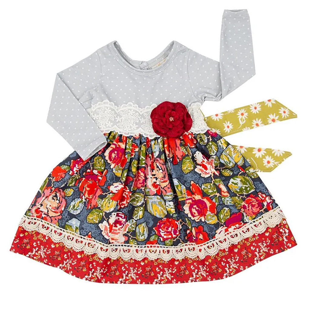 Premium Quality Autumn Blooms Girls Dress Online - Haute Baby