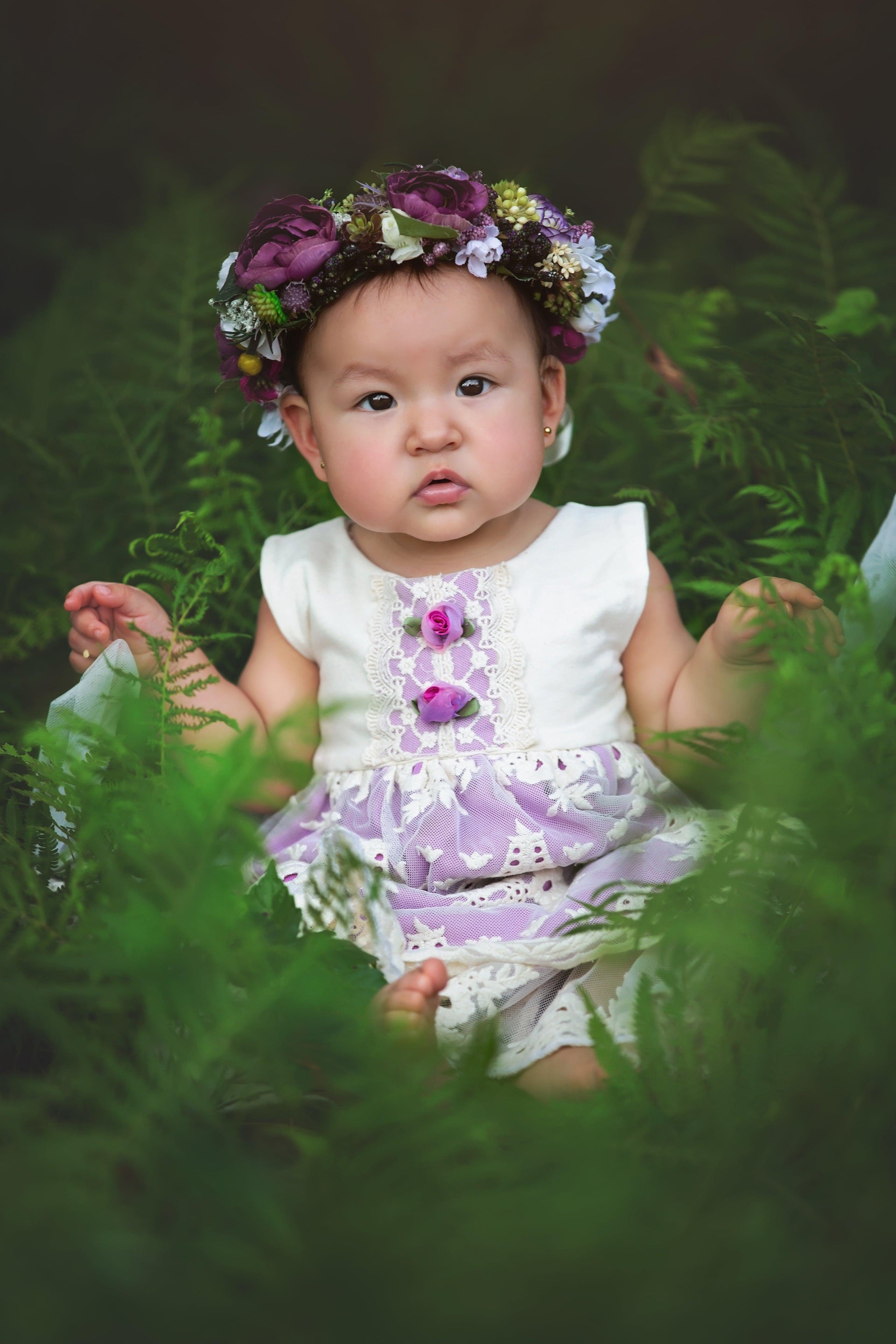 Premium Quality  Lacy Lilac Little Big Girls Dress Online 