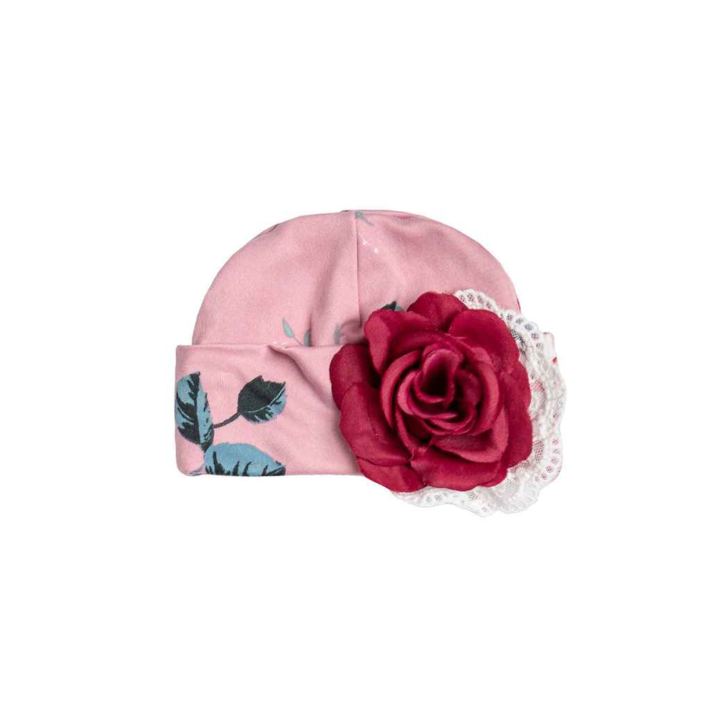 Premium Quality Mauve Garden Cap-orig for Newborns - Haute Baby