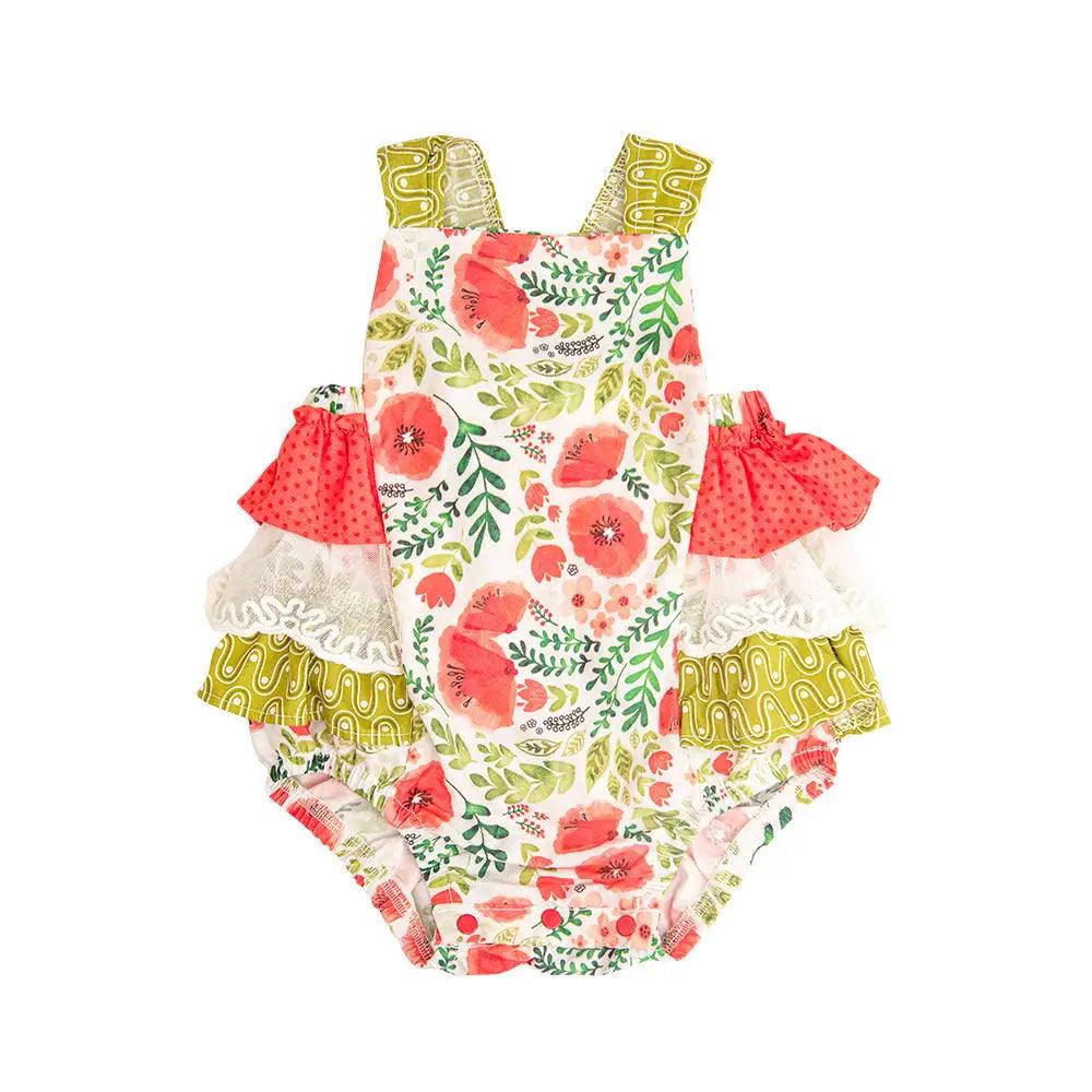 Shop Poppy Garden Sunsuit for Newborns - Haute Baby
