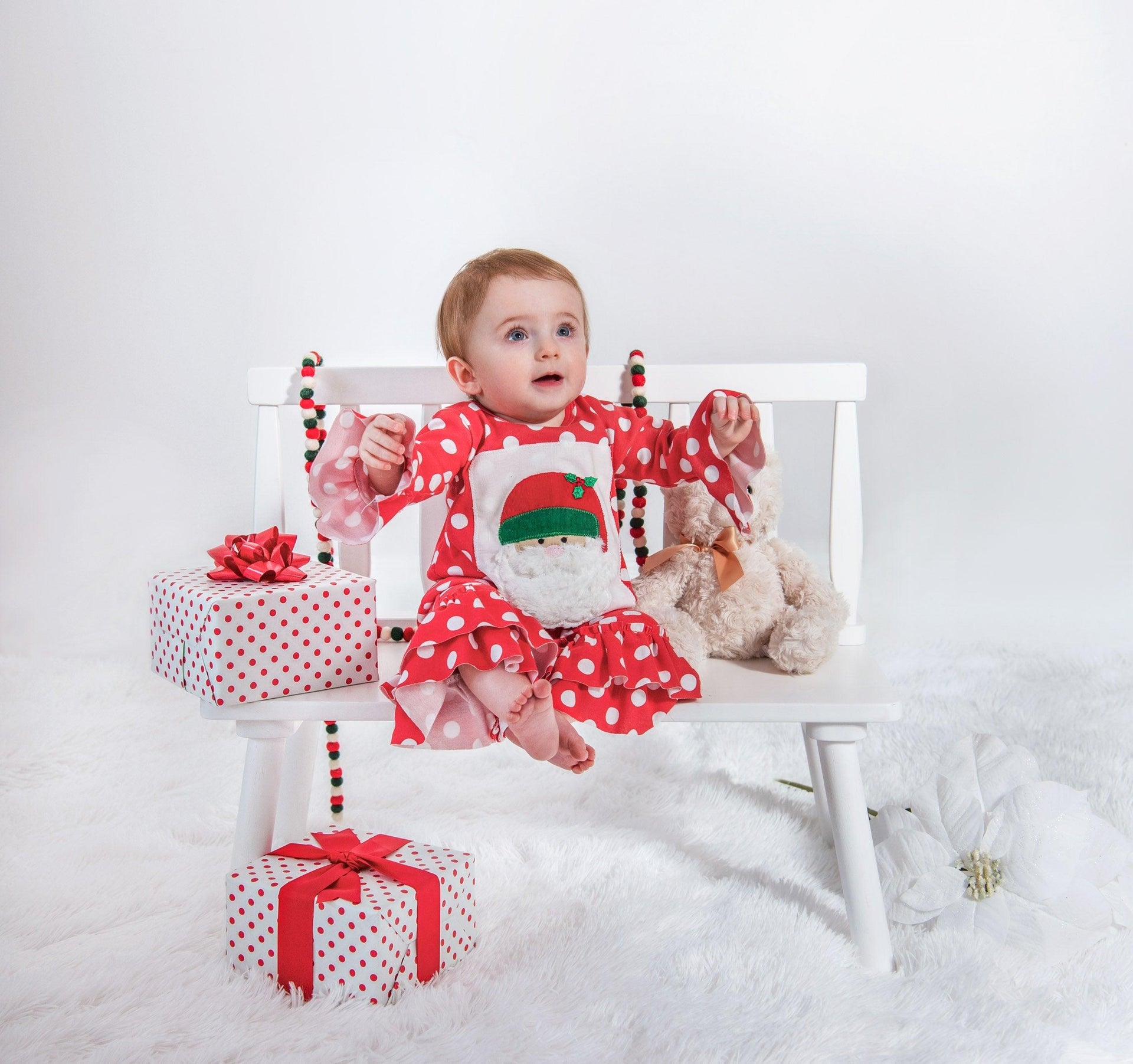 Best Quality Santa'S Helper Girl Romper for Baby Girls 