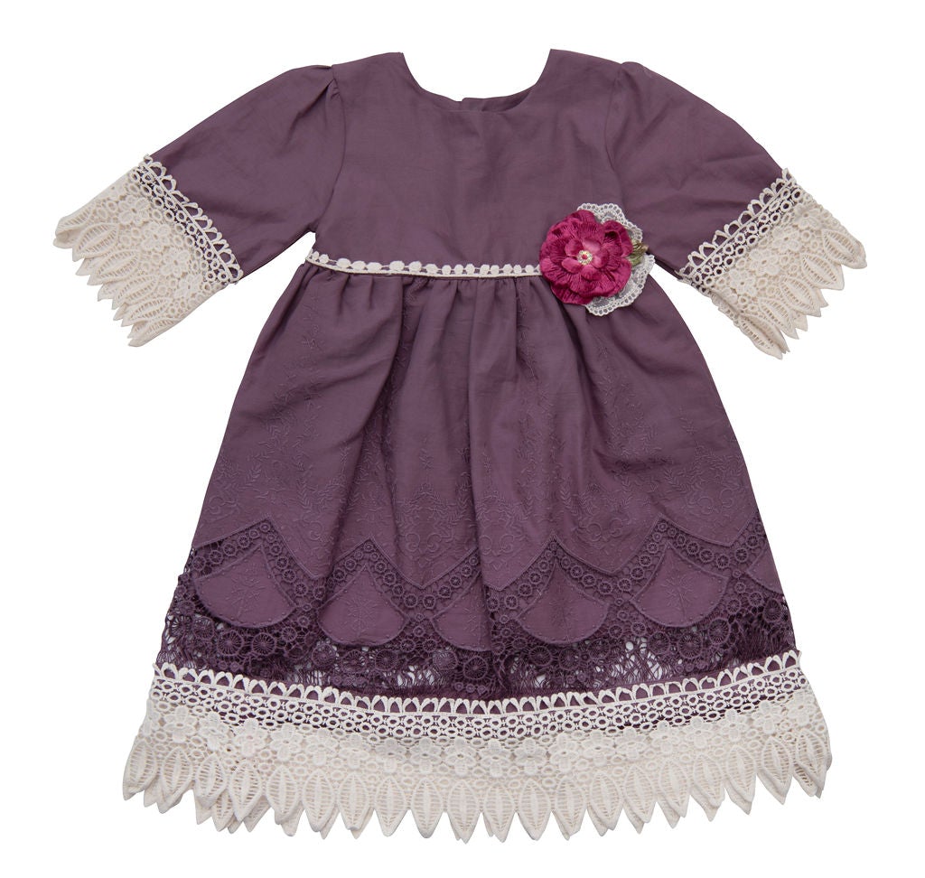 Best Quality Violet Field Dress for Baby Girls - Haute Baby