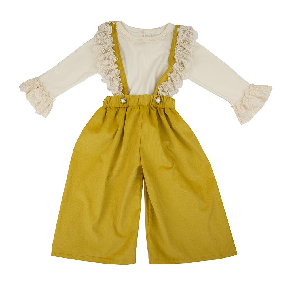 Buy Fields of Gold Girls Suspender Pant Set - Haute Baby