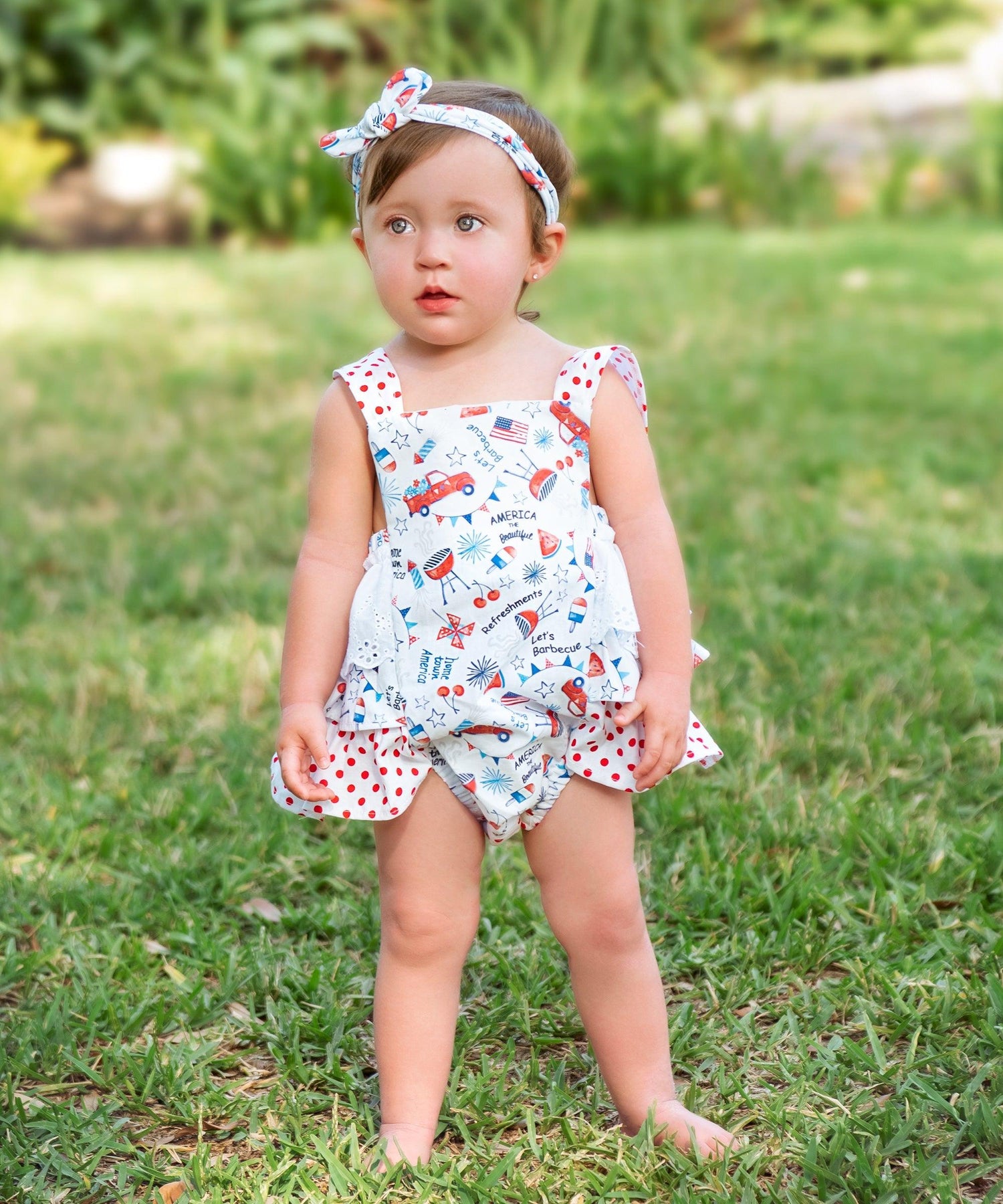 Buy Stars and Stripes Sunsuit for Newborn Babies 