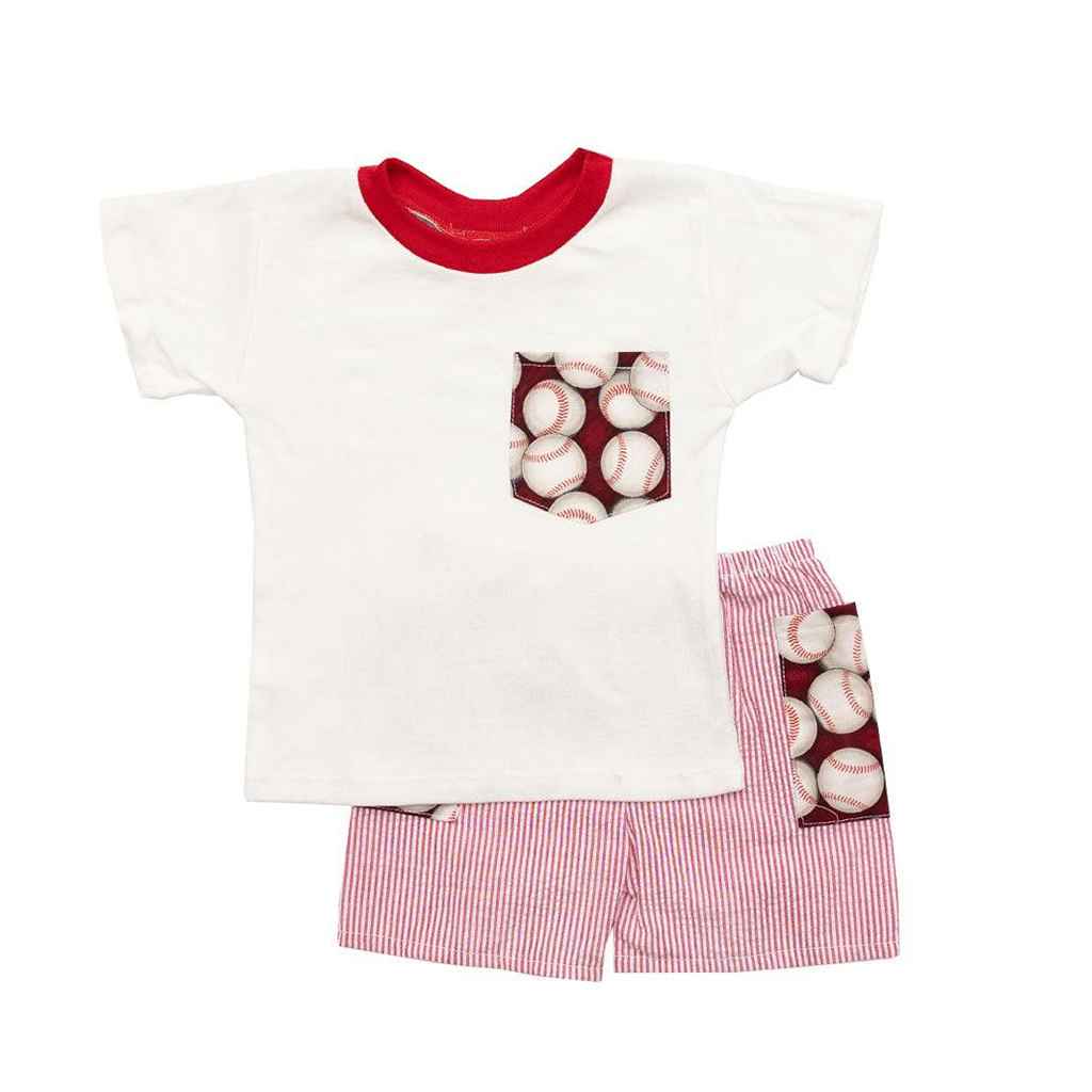 Buy Summer Playtime Baseball Short Set Online - Haute Baby