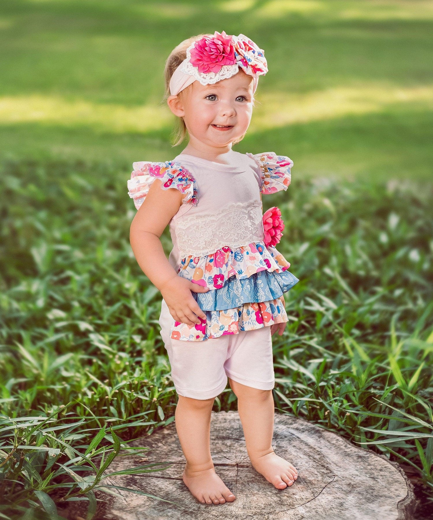 Haute Baby Bandera Blossom Baby Romper