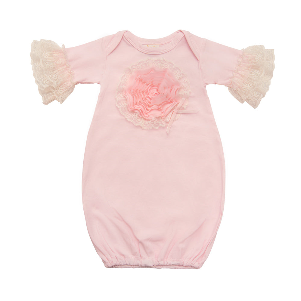 Pink Lullabye Newborn Girls Gown