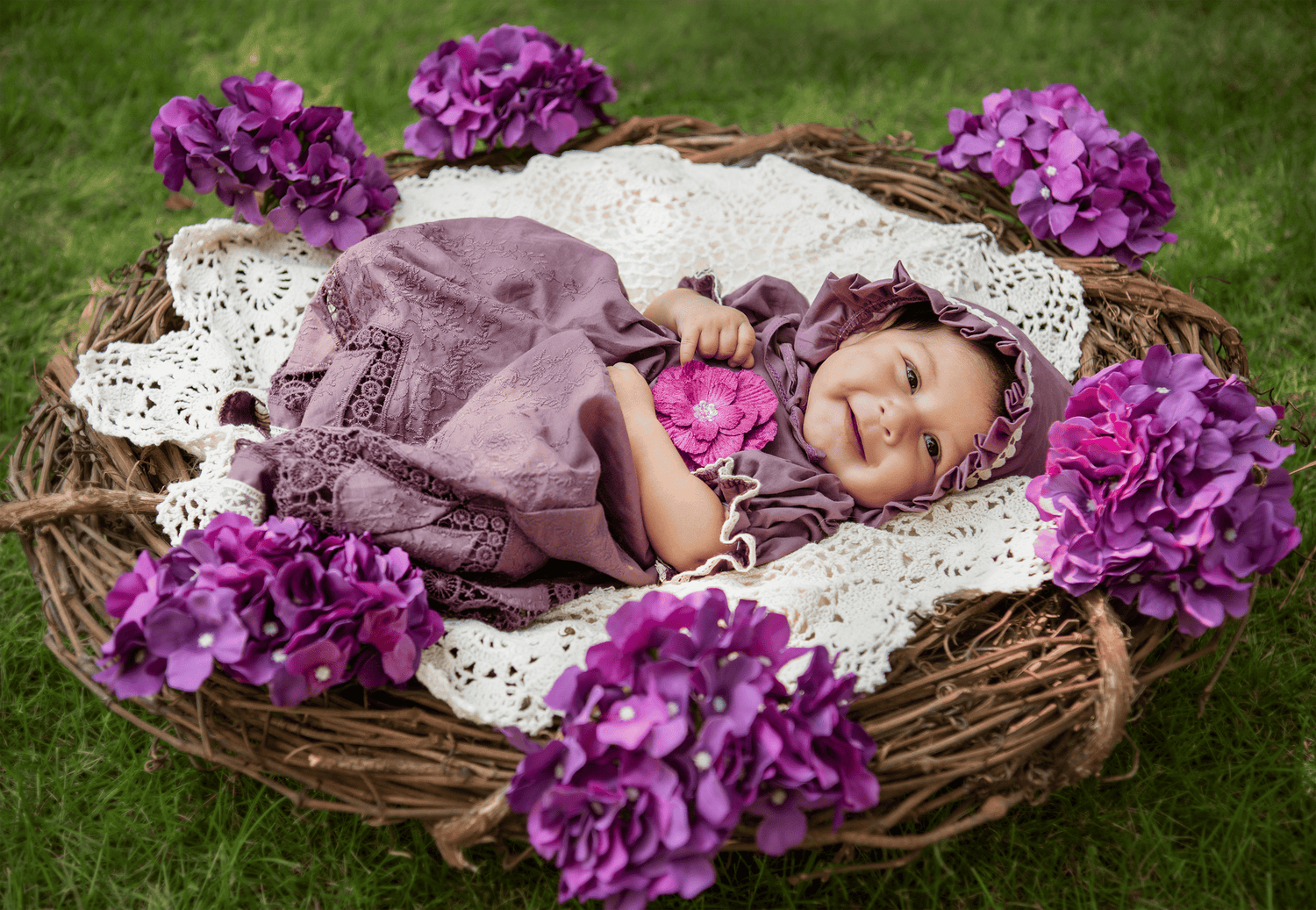 Premium Quality Violet Field Gown for Baby Girls 