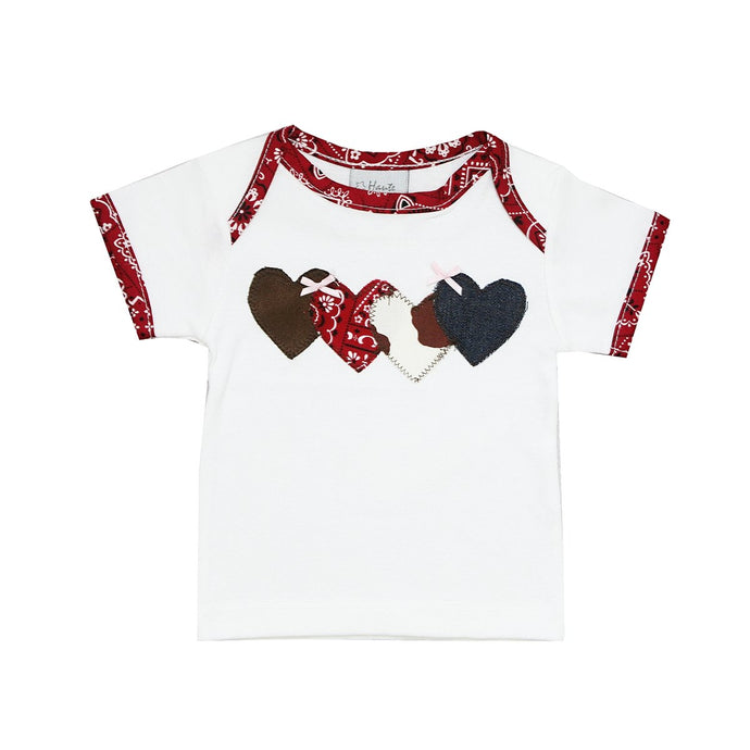 Rodeo Queen Infant & Toddler Girl Four Hearts SS Tee