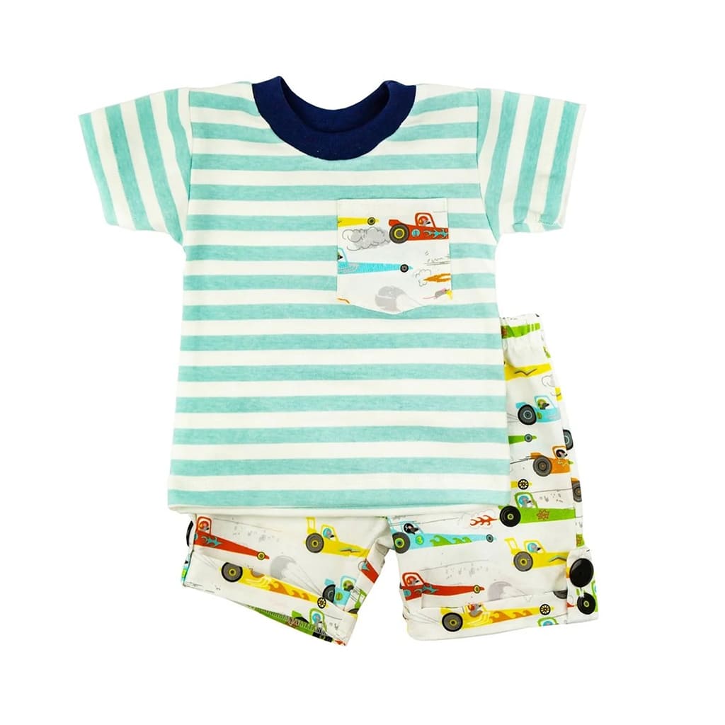 Shop Ready Set Go Newborn Boy Short Set Online - Haute Baby