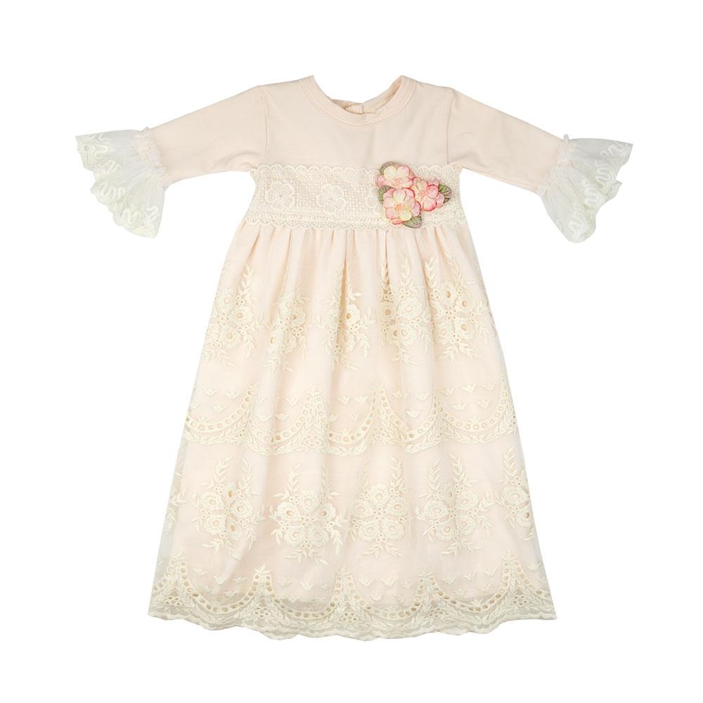 Peach Blush Newborn Girls Take-me-home Gown