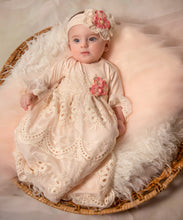 Load image into Gallery viewer, Haute Baby Peach Blush Newborn Girls Take Me Home Gown
