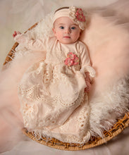 Load image into Gallery viewer, Haute Baby Peach Blush Newborn Girls Home Gown
