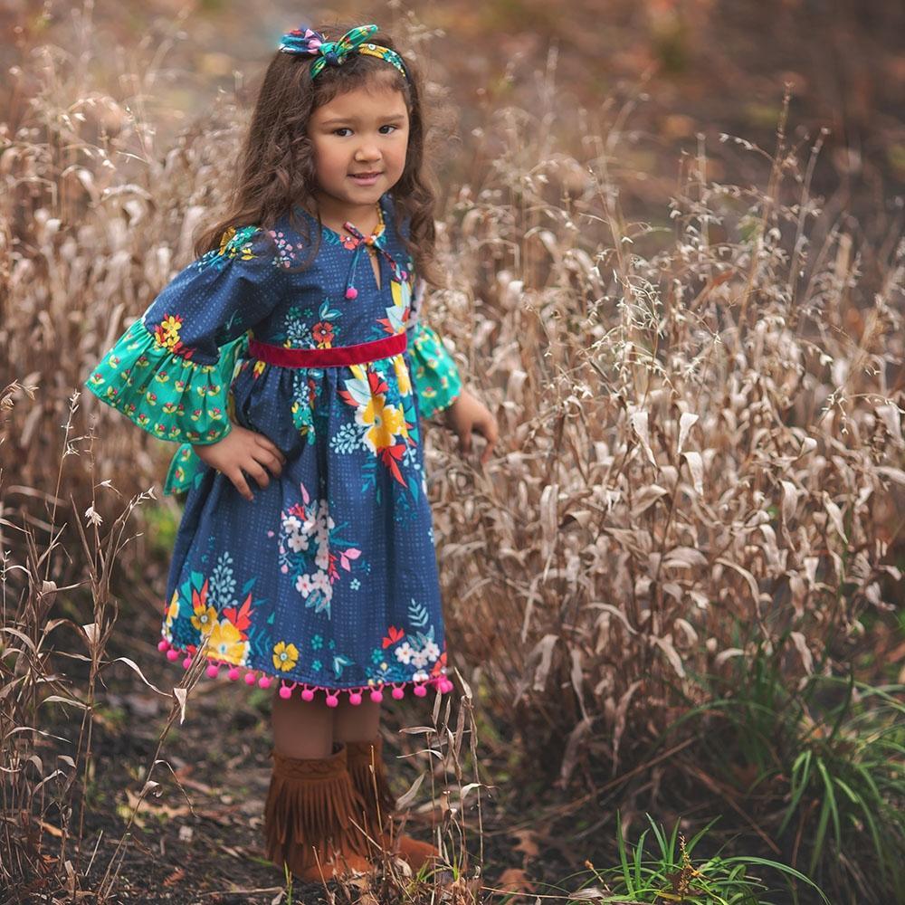 Fall Fantasy Little & Big Girls Boho Dress