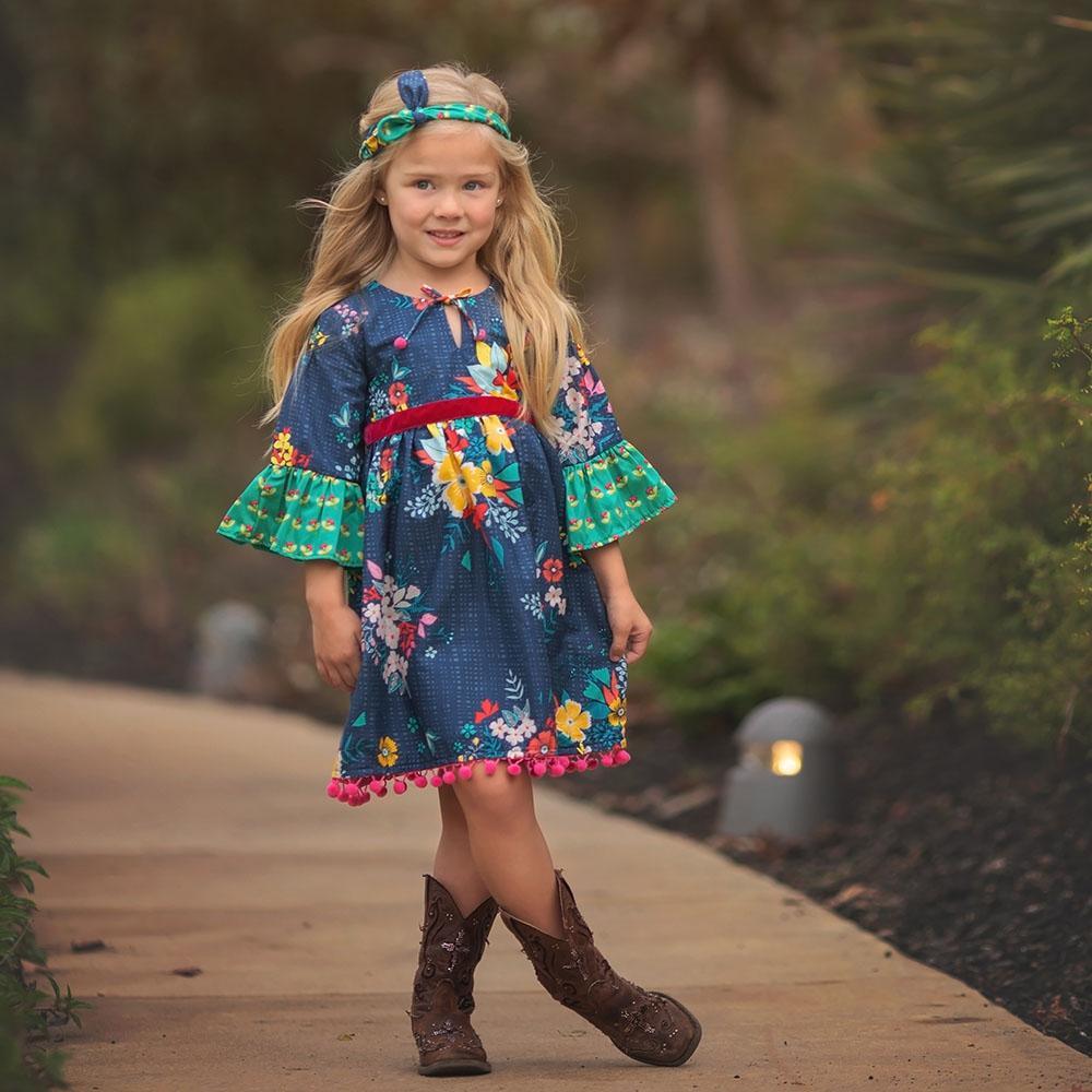 Fall Fantasy Little & Big Girls Boho Dress